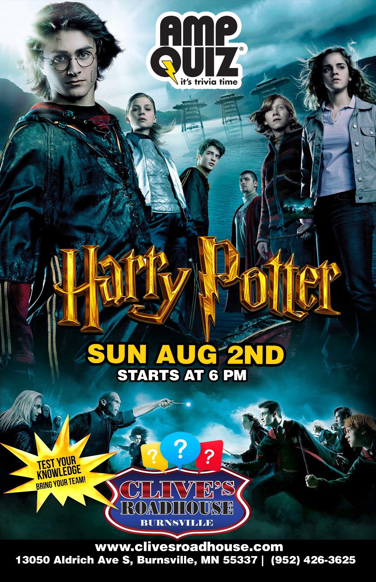 Harry Potter Trivia - Sun Aug 2nd at 6 PM